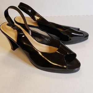 Black patent leather  3.5 inch heels NWOT